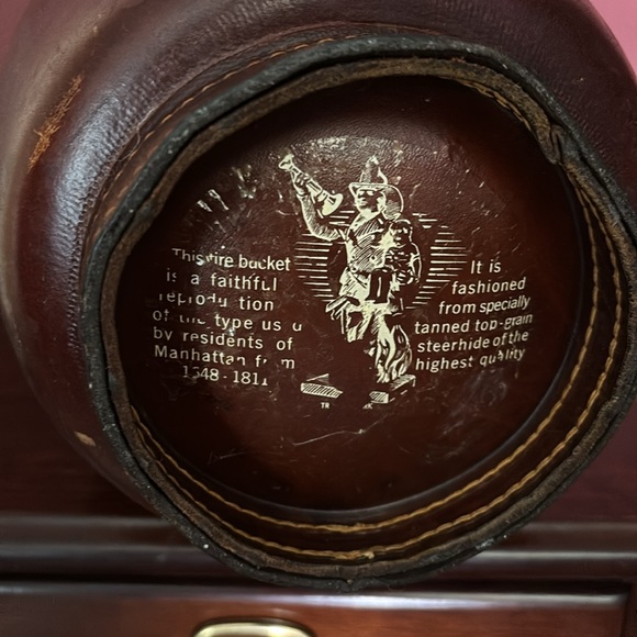 1950s Loyal Papeete leather Fire Bucket Ice Bucket - Picture 6 of 13